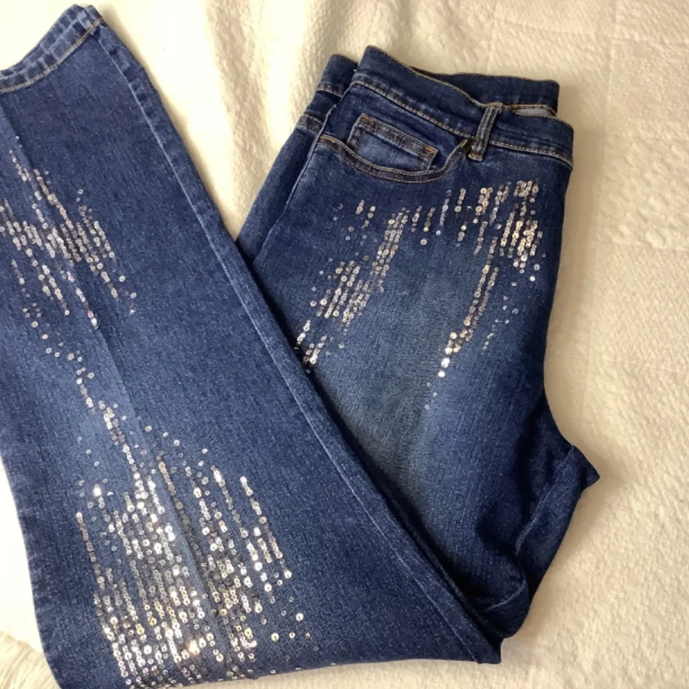 EUC Very Vera jeans sequins bling sz. 6P - Picture 11 of 11